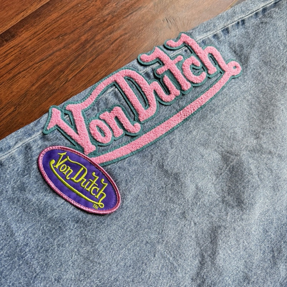 Von Dutch Super Wide Leg Jeans Y2K Baggy Women’s 31 -Fits 36” Waist Embroidered - Picture 6 of 16
